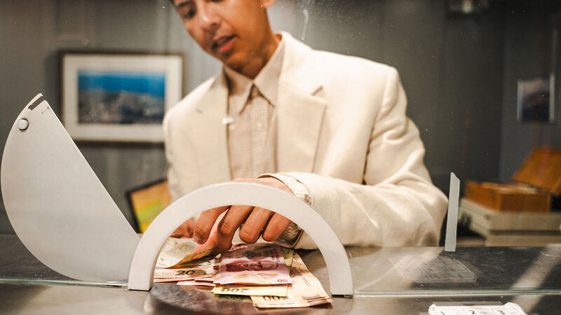 professional transferring cash